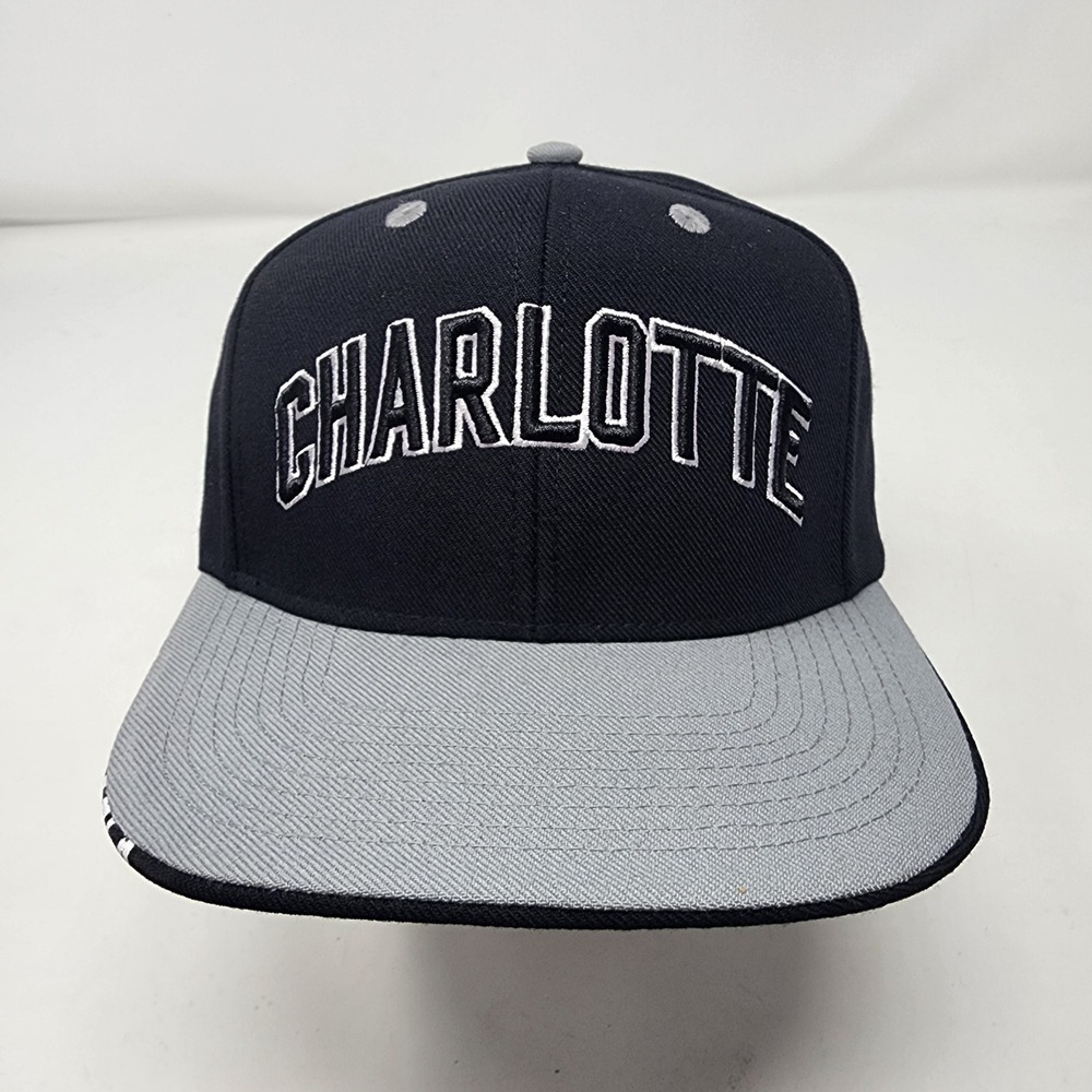 NBA Charlotte Hornets Hat OSFM Snapback Cotton Flat Brim Blue Gray NZS93